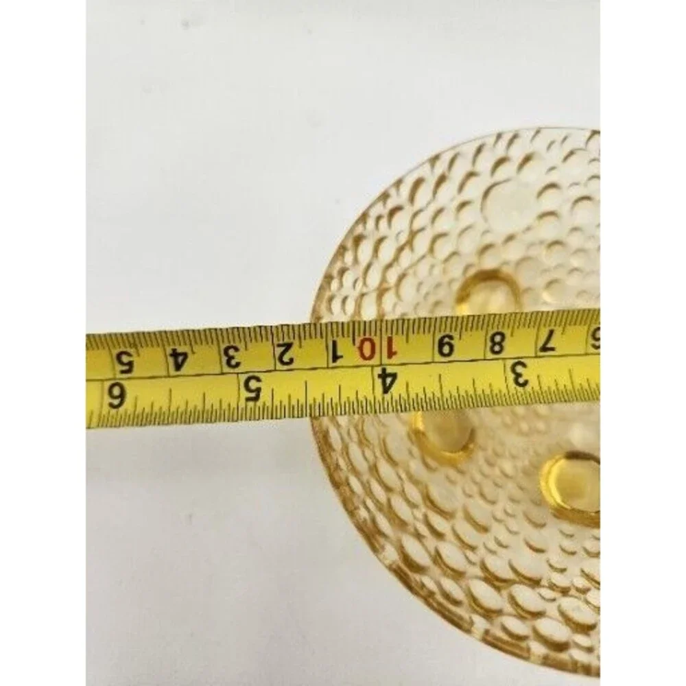Vintage Bubble Pattern Amber‎ Yellow Footed Berry Candy Dish Bowl